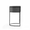 Manhattan Comfort Cosmopolitan 37.8 in. Grey and Black Metal Barstool Side - Manhattan Comfort Cosmopolitan 37.8 in. Grey and Black Metal Barstool Side