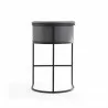 Manhattan Comfort Cosmopolitan 37.8 in. Grey and Black Metal Barstool Back - Manhattan Comfort Cosmopolitan 37.8 in. Grey and Black Metal Barstool Back