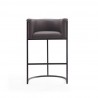 Manhattan Comfort Cosmopolitan 37.8 in. Pebble and Black Metal Barstool Front