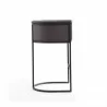 Manhattan Comfort Cosmopolitan 37.8 in. Pebble and Black Metal Barstool Side - Manhattan Comfort Cosmopolitan 37.8 in. Pebble and Black Metal Barstool Side