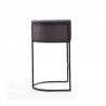 Manhattan Comfort Cosmopolitan 37.8 in. Pebble and Black Metal Barstool Side