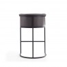 Manhattan Comfort Cosmopolitan 37.8 in. Pebble and Black Metal Barstool Back