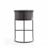 Manhattan Comfort Cosmopolitan 37.8 in. Pebble and Black Metal Barstool Back - Manhattan Comfort Cosmopolitan 37.8 in. Pebble and Black Metal Barstool Back