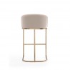 Manhattan Comfort Louvre 40 in. Cream and Titanium Gold Stainless Steel Barstool Back