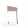 Manhattan Comfort Louvre 40 in. Cream and Titanium Gold Stainless Steel Barstool Side