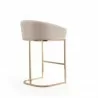 Manhattan Comfort Louvre 40 in. Cream and Titanium Gold Stainless Steel Barstool - Manhattan Comfort Louvre 40 in. Cream and Titanium Gold Stainless Steel Barstool