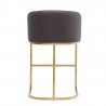 Manhattan Comfort Louvre 40 in. Grey and Black Stainless Steel Barstool Back