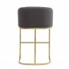 Manhattan Comfort Louvre 40 in. Grey and Black Stainless Steel Barstool Back - Manhattan Comfort Louvre 40 in. Grey and Black Stainless Steel Barstool Back