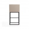 Manhattan Comfort Ambassador 42 in. Cream and Black Metal Barstool Back