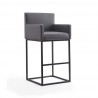 Manhattan Comfort Ambassador 42 in. Grey and Black Metal Barstool
