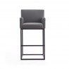 Manhattan Comfort Ambassador 42 in. Grey and Black Metal Barstool Front