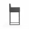 Manhattan Comfort Ambassador 42 in. Grey and Black Metal Barstool Side - Manhattan Comfort Ambassador 42 in. Grey and Black Metal Barstool Side