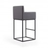 Manhattan Comfort Ambassador 42 in. Grey and Black Metal Barstool Back Angle
