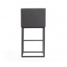 Manhattan Comfort Ambassador 42 in. Grey and Black Metal Barstool Back