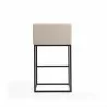 Manhattan Comfort Embassy 38 in. Cream and Black Metal Barstool Back - Manhattan Comfort Embassy 38 in. Cream and Black Metal Barstool Back