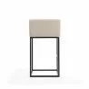 Manhattan Comfort Embassy 38 in. Cream and Black Metal Barstool Side - Manhattan Comfort Embassy 38 in. Cream and Black Metal Barstool Side