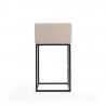 Manhattan Comfort Embassy 38 in. Cream and Black Metal Barstool Side