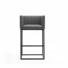 Manhattan Comfort Embassy 38 in. Grey and Black Metal Barstool Front - Manhattan Comfort Embassy 38 in. Grey and Black Metal Barstool Front