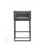 Manhattan Comfort Embassy 38 in. Grey and Black Metal Barstool Front