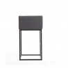 Manhattan Comfort Embassy 38 in. Grey and Black Metal Barstool Back