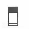 Manhattan Comfort Embassy 38 in. Grey and Black Metal Barstool Back - Manhattan Comfort Embassy 38 in. Grey and Black Metal Barstool Back