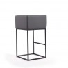 Manhattan Comfort Embassy 38 in. Grey and Black Metal Barstool Side