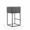 Manhattan Comfort Embassy 38 in. Grey and Black Metal Barstool Side - Manhattan Comfort Embassy 38 in. Grey and Black Metal Barstool Side