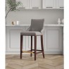 Manhattan Comfort Modern Shubert Barstool Upholstered Leatherette with Beech Wood Legs Dark Taupe