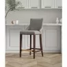 Manhattan Comfort Modern Shubert Barstool Upholstered Leatherette with Beech Wood Legs Dark Taupe - Manhattan Comfort Modern Shubert Barstool Upholstered Leatherette with Beech Wood Legs Dark Taupe