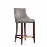 Manhattan Comfort Modern Shubert Barstool Upholstered Leatherette with Beech Wood Legs Dark Taupe Front