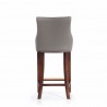 Manhattan Comfort Modern Shubert Barstool Upholstered Leatherette with Beech Wood Legs Dark Taupe Back
