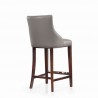 Manhattan Comfort Modern Shubert Barstool Upholstered Leatherette with Beech Wood Legs Dark Taupe Side