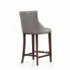 Manhattan Comfort Modern Shubert Barstool Upholstered Leatherette with Beech Wood Legs Dark Taupe Side - Manhattan Comfort Modern Shubert Barstool Upholstered Leatherette with Beech Wood Legs Dark Taupe Side