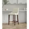 Manhattan Comfort Modern Shubert Barstool Upholstered Leatherette with Beech Wood Legs Ivory - Manhattan Comfort Modern Shubert Barstool Upholstered Leatherette with Beech Wood Legs Ivory