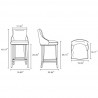 Manhattan Comfort Modern Shubert Barstool Upholstered Leatherette with Beech Wood Legs Size