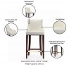 Manhattan Comfort Modern Shubert Barstool Upholstered Leatherette with Beech Wood Legs Ivory Details