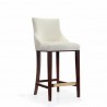 Manhattan Comfort Modern Shubert Barstool Upholstered Leatherette with Beech Wood Legs Ivory Front