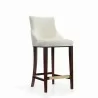 Manhattan Comfort Modern Shubert Barstool Upholstered Leatherette with Beech Wood Legs Ivory Front - Manhattan Comfort Modern Shubert Barstool Upholstered Leatherette with Beech Wood Legs Ivory Front