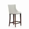 Manhattan Comfort Modern Shubert Barstool Upholstered Leatherette with Beech Wood Legs Ivory Back Angle - Manhattan Comfort Modern Shubert Barstool Upholstered Leatherette with Beech Wood Legs Ivory Back Angle