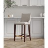 Manhattan Comfort Modern Shubert Barstool Upholstered Leatherette with Beech Wood Legs Light Grey