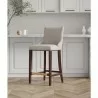 Manhattan Comfort Modern Shubert Barstool Upholstered Leatherette with Beech Wood Legs Light Grey - Manhattan Comfort Modern Shubert Barstool Upholstered Leatherette with Beech Wood Legs Light Grey