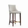 Manhattan Comfort Modern Shubert Barstool Upholstered Leatherette with Beech Wood Legs Light Grey Front - Manhattan Comfort Modern Shubert Barstool Upholstered Leatherette with Beech Wood Legs Light Grey Front