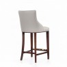 Manhattan Comfort Modern Shubert Barstool Upholstered Leatherette with Beech Wood Legs Light Grey Side