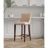 Manhattan Comfort Modern Shubert Barstool Upholstered Leatherette with Beech Wood Legs Tan