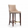 Manhattan Comfort Modern Shubert Barstool Upholstered Leatherette with Beech Wood Legs Tan Front