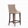 Manhattan Comfort Modern Shubert Barstool Upholstered Leatherette with Beech Wood Legs Tan Side