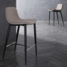 Whiteline Modern Living Franklin Counter Stool in Taupe Faux Leather - Lifestyle 3