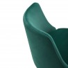 Carter Barstool With Adjustable Height And Swivel in Green Velvet Seat in Gold Base - Seat Back