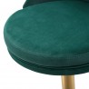 Carter Barstool With Adjustable Height And Swivel in Green Velvet Seat in Gold Base - Seat Close-up