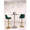 Carter Barstool With Adjustable Height And Swivel in Green Velvet Seat in Gold Base - Lifestyle